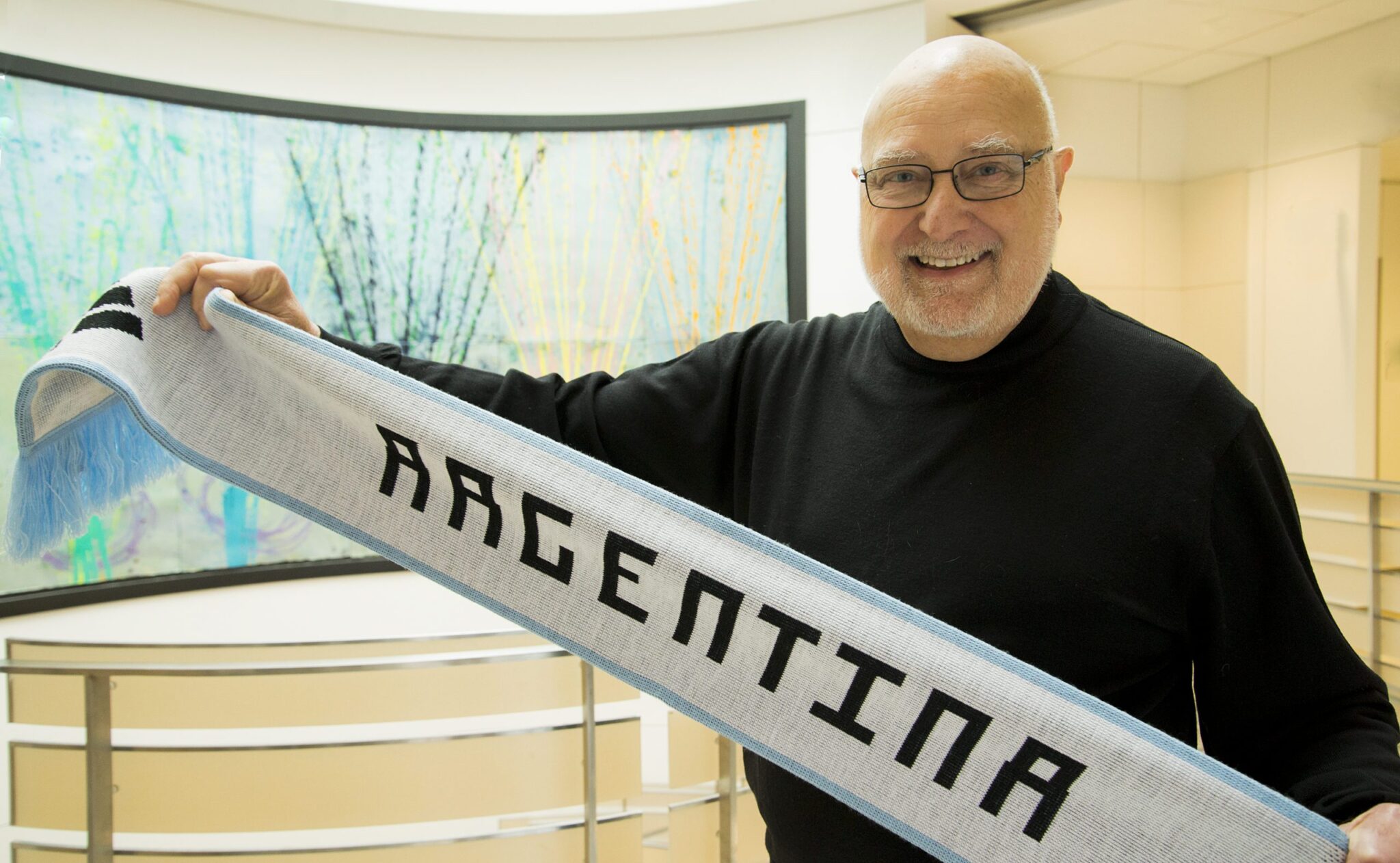 Dr. Carlos Pellegrini with Argentina scarf