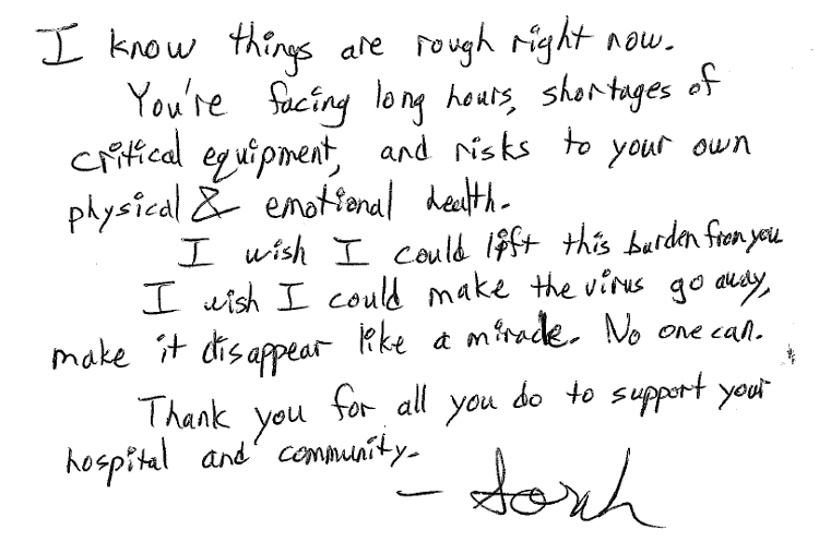 hand-written thank you