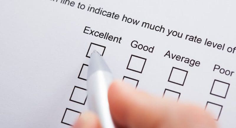 a person fills out a psychological measurement test