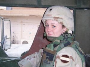 Theresa Duggan in Army gear