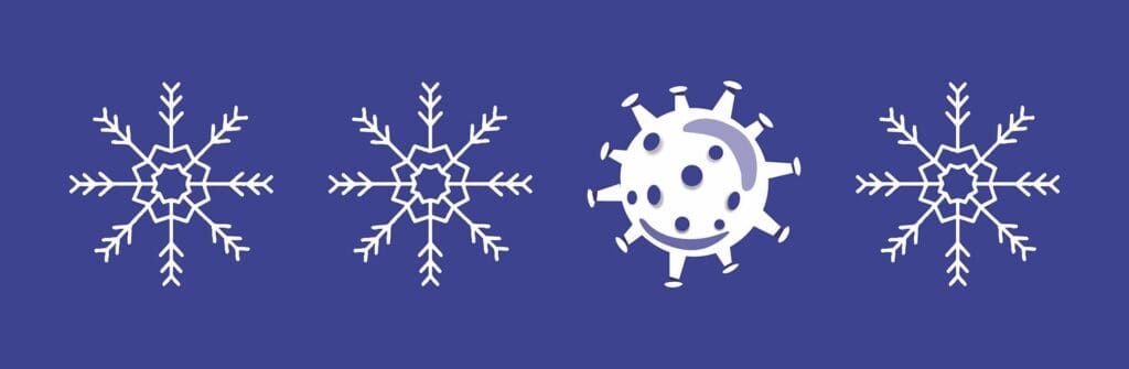 snowflakes and coronavirus