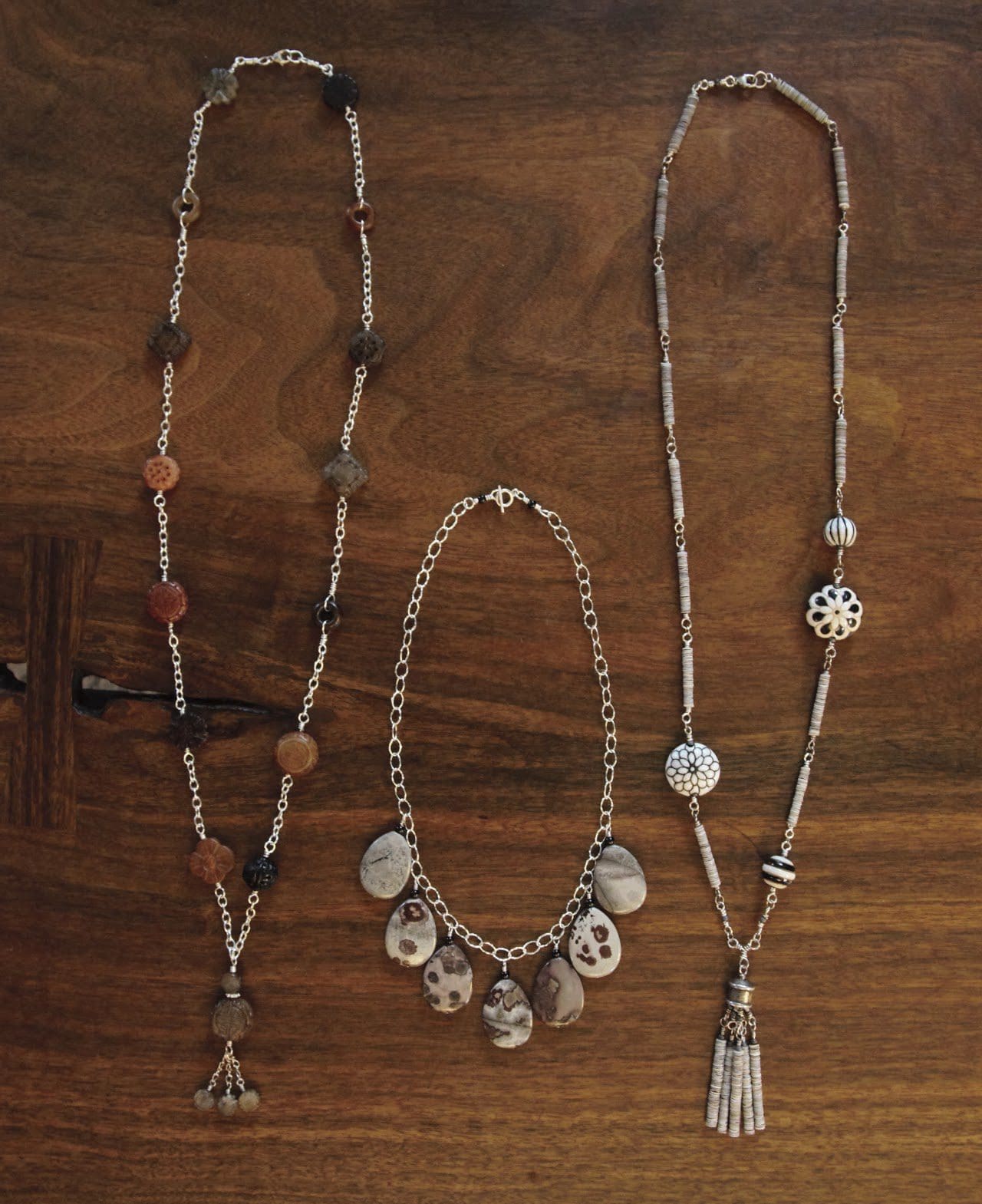 three necklaces
