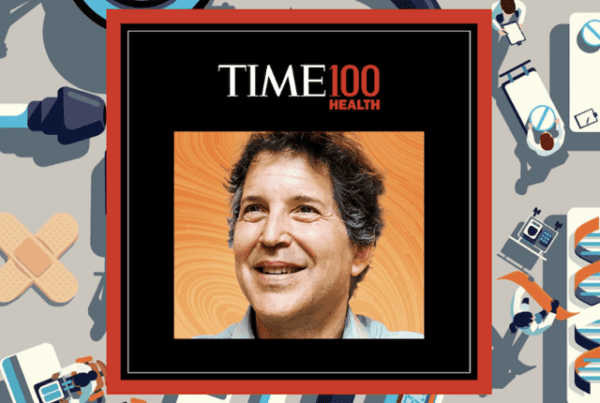 Photo illustration of David Baker commemorating his listing on TIME100 Health.